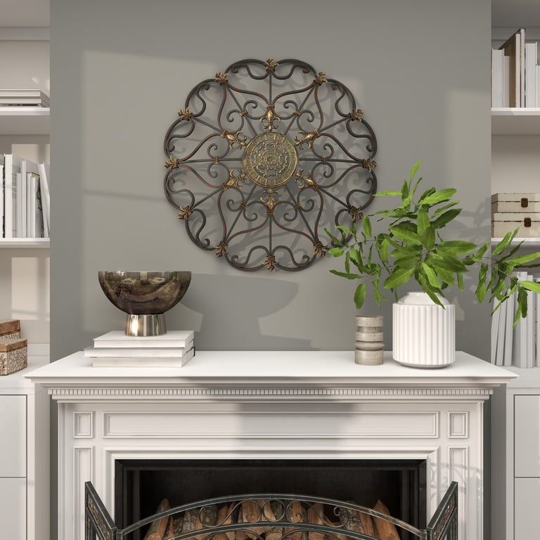 DecMode Brown Metal Scroll Wall Decor - Walmart.com display picture 1