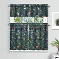 thumbnail image 2 of Kitchen Curtains and Valance Set 36 Inch Tier Pioneer Colorful Floral 3 Pieces Set Dining Room Small Curtain Drapes Cafe Curtains Valance for Home Decor Rod Pocket, 2 of 6