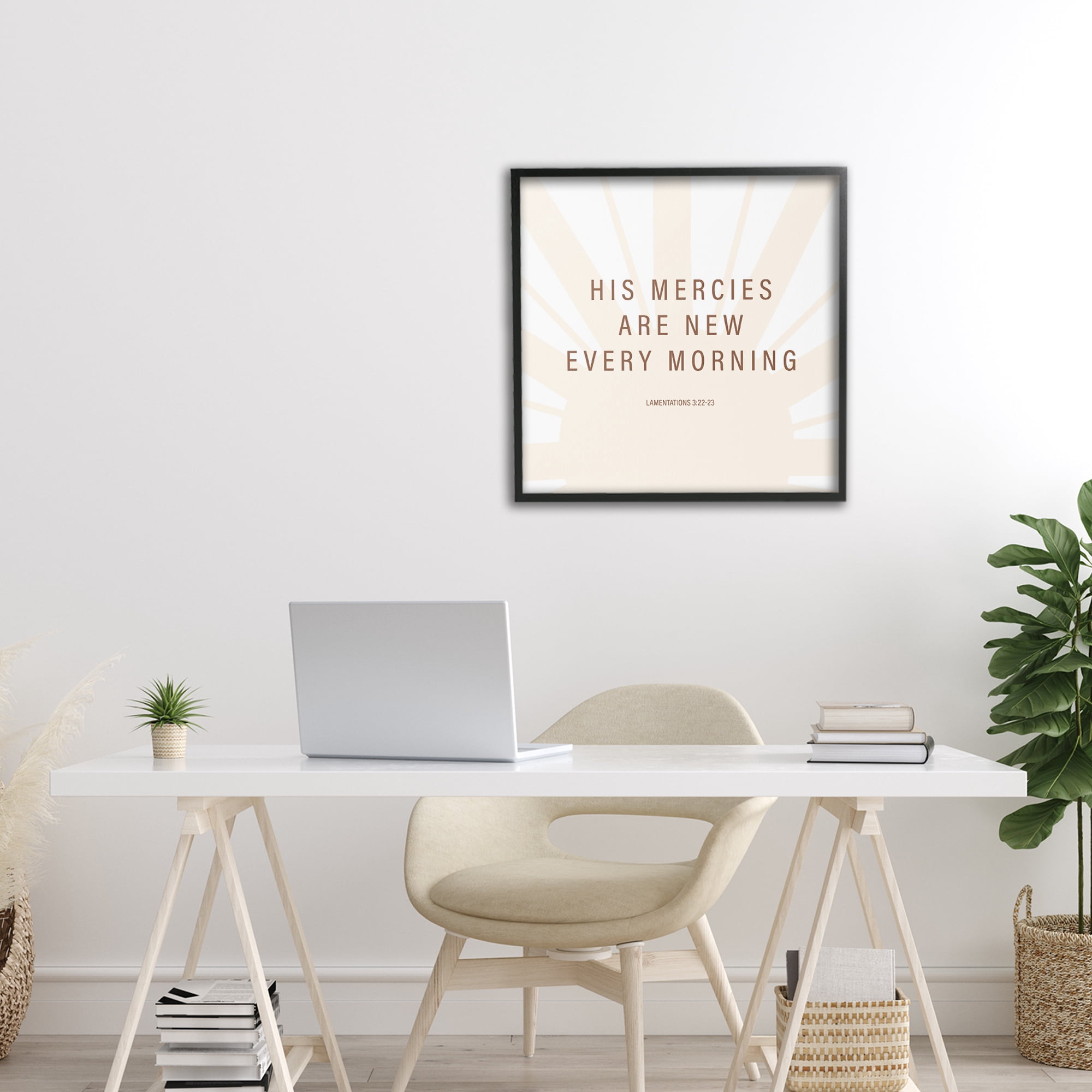 Stupell Industries His Mercies Are New Black Framed Giclee Art, design by SD Graphics Studio