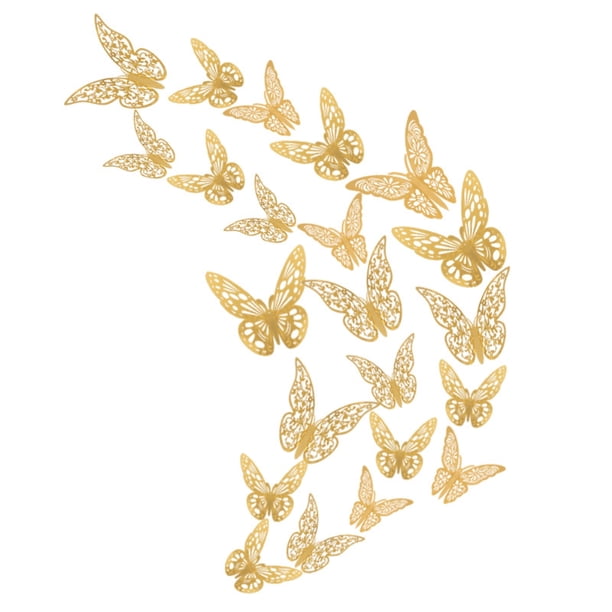 Mariposa Pegatinas De Pared Mariposas Huecas Tatuajes De Pared Diy Decoración De Pared Para Fiesta En Casa Inevent HA039984-03