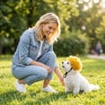thumbnail image 7 of Pet Afro Novelty Wig for Dog, Candy Color Funny Trimmable Head Cover for Small Medium Large Cat Dog Festival Cosplay Party Dress Up Photo, Orange, 7 of 7