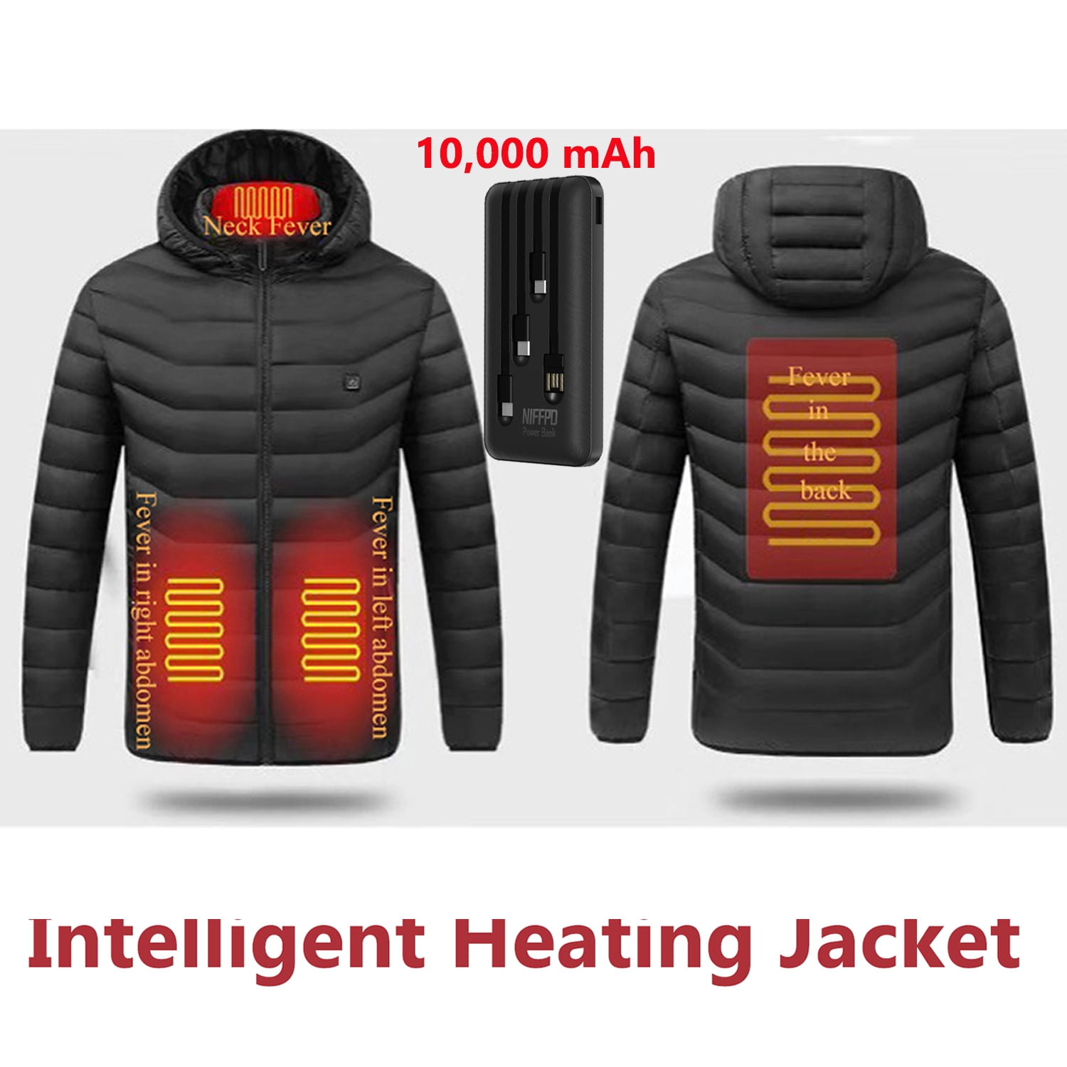 TASHHAR Heated Jacket 4 Zones Heating with Charging Treasure Powered