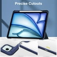 thumbnail image 6 of SaniMore Case for Apple iPad Air 13 (2024), Auto Sleep/Wake Shock Resistant [Built-in Pencil Holder] Flip Stand [Dual Angle] Transparent Slim Lightweight Anti-fall Tablet Shell, Deep Blue, 6 of 8