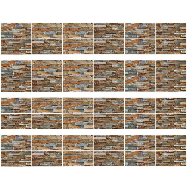 48 hojas de pegatinas autoadhesivas para azulejos de ladrillo, pegatinas de pared contra salpicaduras para pelar y pegar, decoración para baño y cocina