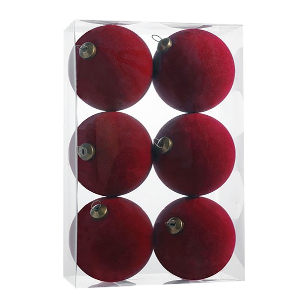 Adornos de bolas de terciopelo, 6 piezas, 3,15 pulgadas, para árbol de Navidad, baby shower, primera Navidad, fiesta de cumpleaños de niña.