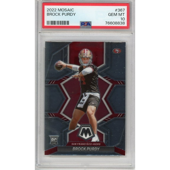 Graded 2022 Panini Mosaic Brock Purdy #367 Rookie RC Football Card PSA 10 Gem Mint