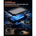 thumbnail image 5 of Rechargeable LED Work Light 12000mAh, 10000LM Portable Magnetic Work Light 320 LED, 4 Modes, Adjustable Stand for Mechanics, Camping, Fishing, Car Repair, Emergency Light for Power Outage, 5 of 9
