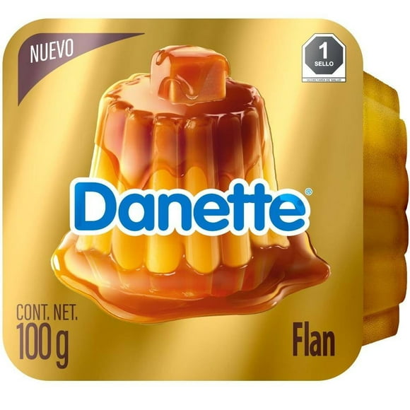 Flan Danone Danette sabor vainilla más caramelo 100 g