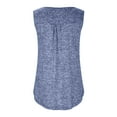 thumbnail image 3 of Birdeem Mode Décontractée pour Femmes Col Rond Dentelle Sans Manches Boutons Hauts Blouse T-Shirt, 3 of 6