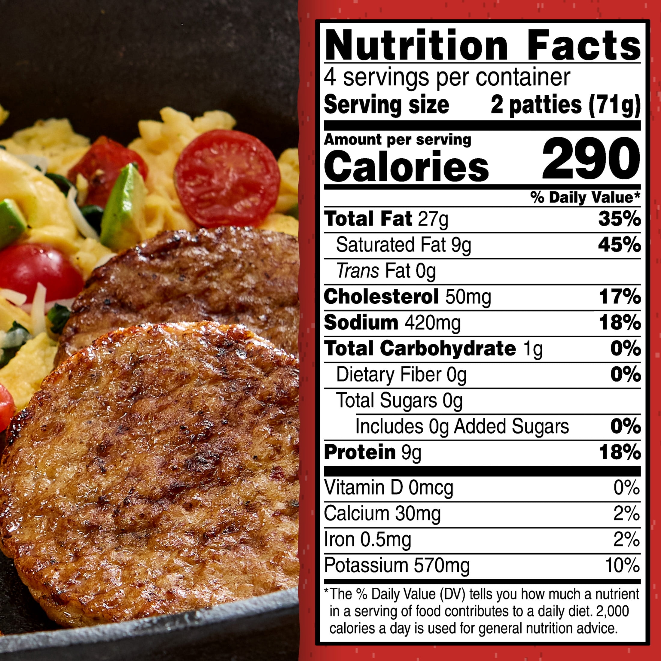 Jimmy Dean Fully Cooked Spicy Pork Sausage Patties, 9.6 oz, 8 Count
