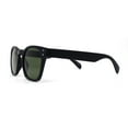 thumbnail image 3 of Retro Classy Keyhole Thick Horn Rim Hipster Sunglasses Matte Black Green, 3 of 4