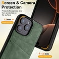 thumbnail image 6 of for iPhone 16e Wallet Phone Case with Card Holder, [RFID Blocking PU Leather Protection][Back Flip Magnetic Cases] Kickstand Shockproof Women Men Slim Cover for iPhone 16e - Green, 6 of 8