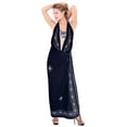 thumbnail image 2 of HAPPY BAY Women's Cover-up Coverups Wraps Beach Cover up Swimwear Vacation Long Beachwear Bikinis Pareos Summer Sarong One Size Mary Navy Blue_L487, 2 of 3