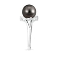 thumbnail image 3 of Angara Solitaire Tahitian Cultured Pearl Bypass Split Shank Ring in 14K White Gold for Women | June Birthstone Jewelry for Her, 3 of 8