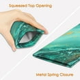thumbnail image 3 of Fintie Squeeze Top Eyeglasses Pouch with Cleaning Cloth, Leather Soft Glasses Case Anti-Scratch Sunglasses Bag，Aqua Wave, 3 of 6
