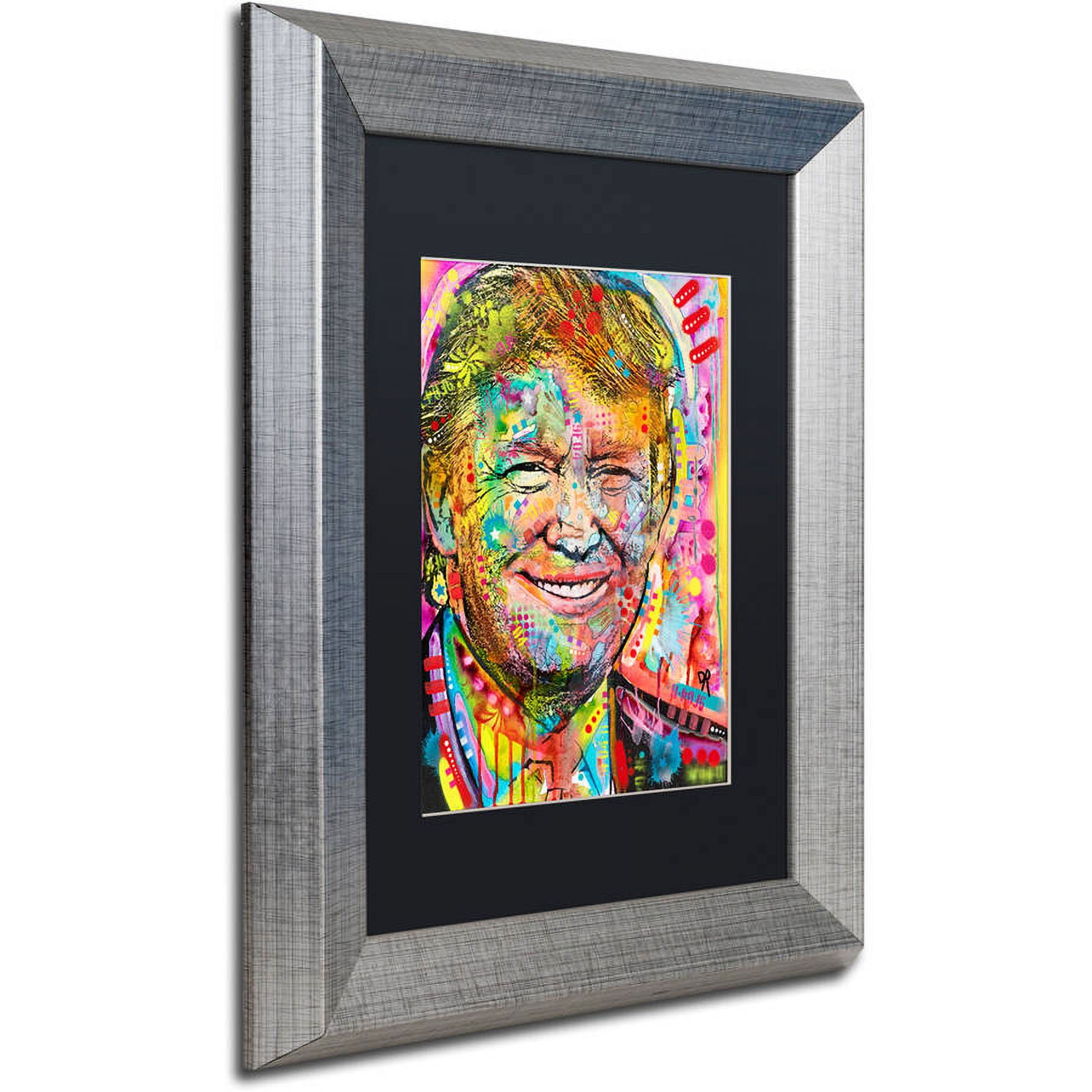 Trademark Fine Art "Trump" Canvas Art by Dean Russo, Black Matte, Silver Frame