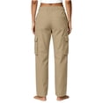 thumbnail image 7 of Women Quick Dry Cargo Pants Sevevn Elastic Drawstring Waist Straight Leg Outdoor Trousers With Multi Cargo Pockets, Rich Solid Color Selections For Hiking Travel Activities, 7 of 7
