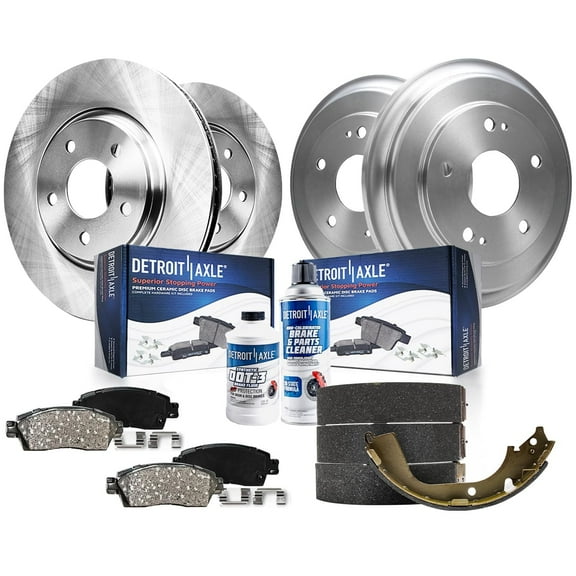 Detroit Axle - Brake Kit for 2006-2011 Honda Civic Disc Brake Rotors Ceramic Brakes Pads Brake Drums Brake Shoes