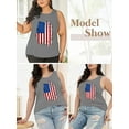 thumbnail image 4 of XCHQRTI Women's Plus 4th of July Tank Tops Graphic American Flag Sleeveless Shirts, 4 of 7