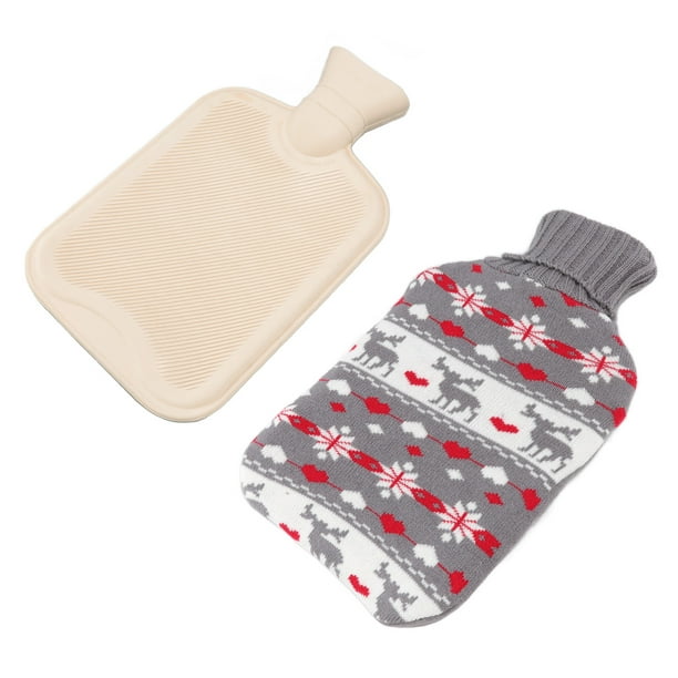 Hot Water Bag, Rubber Hot Water Bag 1L Wide Water Inlet Knitting Cover