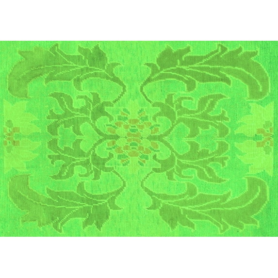 Ahgly Company Indoor Rectangle Abstract Green Modern Area Rugs, 7' x 10'