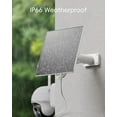 thumbnail image 4 of ZUMIMALL 5W Solar Panel for Security Cameras, IP66 Weatherproof, 360° Adjustable Bracket, 10ft Cable, Micro USB & Type-C Port,White, 4 of 8