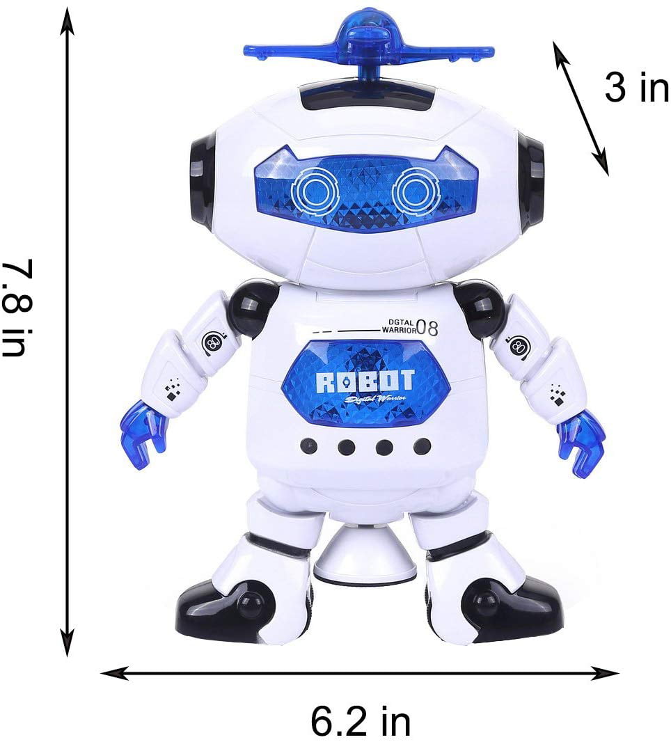 8214 White LED Robot Toy Dancing Robot Dance Music Indoor Music Robot Novelty 