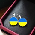 thumbnail image 4 of Pendientes de la bandera nacional ucraniana de moda para mujer colgante de gancho de cristal redondo (1) Likrtyny Para estrenar, 4 of 8