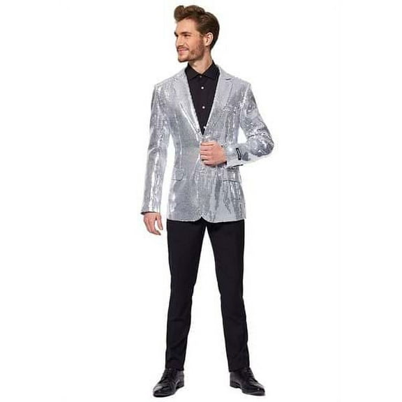 Suitmeister Men's Blazers Sequins Silver - L Silver