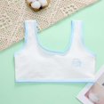 thumbnail image 2 of Wuxian Girls Bralette Crop Top Bra Seamless Sports Bra Training White Teen Bra Camisole Style Lightweight Seamless Kids Brassiere,Blue, 2 of 8
