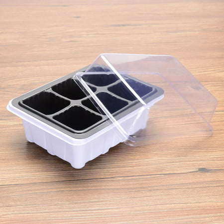 AngelCity 6/12 Cells Nursery Planter Pots Seed Starting Grow Tray Kits Plant Germination Box With Lid For Succulent