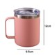 thumbnail image 2 of Vaso aislado al vacío Estrela con tapa taza de café de acero inoxidable con asa, 2 of 5