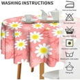 thumbnail image 6 of Pink Daisy Tablecloth, Rustic Country Farmhouse Cartoon Floral Daisy Flower Party Table Cover for Kitchen Dining Room Table Decor 60x60nch, 6 of 6