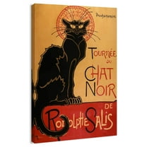 IDEA4WALL Canvas Print Wall Art - Tour of Rodolphe Salis' Chat Noir Classic Vintage Black Cat Post by Théophile Steinlen - Retro Movie Series Art Paintings For Home Decoration - 32"x48"