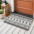 thumbnail image 4 of Black White Boho Entryway Rug 2'x3'&nbsp; Non Slip Front Door Mats, Vintage Abstract Art Ethnic Tribe Entrance Rugs Indoor Outdoor Carpet, Washable Floor Mats Small Area Rug for Bedroom Kitchen, 4 of 8