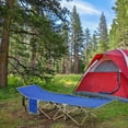 thumbnail image 2 of Outsunny Folding Camping Cot, Portable Sleeping Bed for Travel, Navy Blue, 2 of 10
