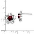 thumbnail image 2 of White Sterling Silver Earring Birthstone (01) January Women'S Garnet Round Red 15 mm 9, 2 of 2