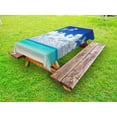 thumbnail image 1 of Ocean Outdoor Tablecloth, Paradise Beach and Tropical Hawaiian Exotic Sky Color with Clouds Scenery, Decorative Washable Fabric Picnic Table Cloth, 58 X 84 Inches,Turquoise Azure White, by Ambesonne, 1 of 2