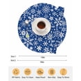 thumbnail image 6 of 15 Inch Round Placemats Set of 4, Blue Christmas Non Slip Heat Insulation PP Table Mats, Snowflakes Xmas Winter Vintage New Year Washable Place Mats for Kitchen Dining Party Table Decor, 6 of 7