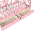 thumbnail image 7 of Bellemave Twin XL Montessori Bed with Storage Drawers and Guardrail, Wood Twin XL Low Profile Floor Bed Frame with Door, Daybed with Fence and Slat Support, Pink, 7 of 7
