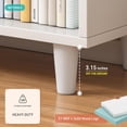 thumbnail image 3 of Wooden Cube Bookcase with Legs - 3-Tier Open Shelf Kidsroom Sorted Storage Cabinet Organizer for Books and Toys, 9-Cube Lattice Cute Cubby Bookshelf in Pearl White, 39" W, 3 of 7
