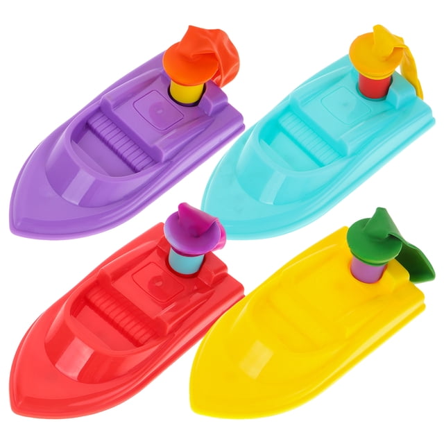 MasteelfCA 1 Set of 4 Pcs Plastic DIY Balloon Recoil Boat DIY Experimental Device