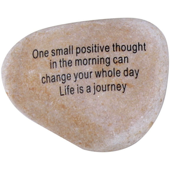 Holy Land Market - One Small Positive Thought Extra Large Engraved Natural Stones from The Holy Land : 4-5 Inches