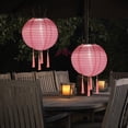 thumbnail image 1 of Lámpara de farol de nailon solar, impermeable, luz colgante, decoración de festival (rosa) Ehuebsd  Nuevos Originales, 1 of 9