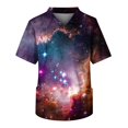 thumbnail image 1 of Men's Short Sleeve V Neck Star Print Chest Pocket Work Top 5XL, 1 of 3