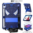thumbnail image 2 of ELEHOLD Kids Case for iPad Mini 6th Generation 2021, Heavy Duty Rugged Cover with Foldable Kickstand  Crossbody Shoulder Strap Pencil Holder Shockproof Case For iPad Mini 6,Navy+Blue, 2 of 6
