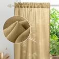 thumbnail image 3 of Yancorp Khaki Curtains 63 Inch Length for Living Room 2 Panels Linen Textured Sheer Curtains Set Light Filtering Semi Sheer Drapes Curtains for Bedroom(Khaki,W52 X L63), 3 of 5