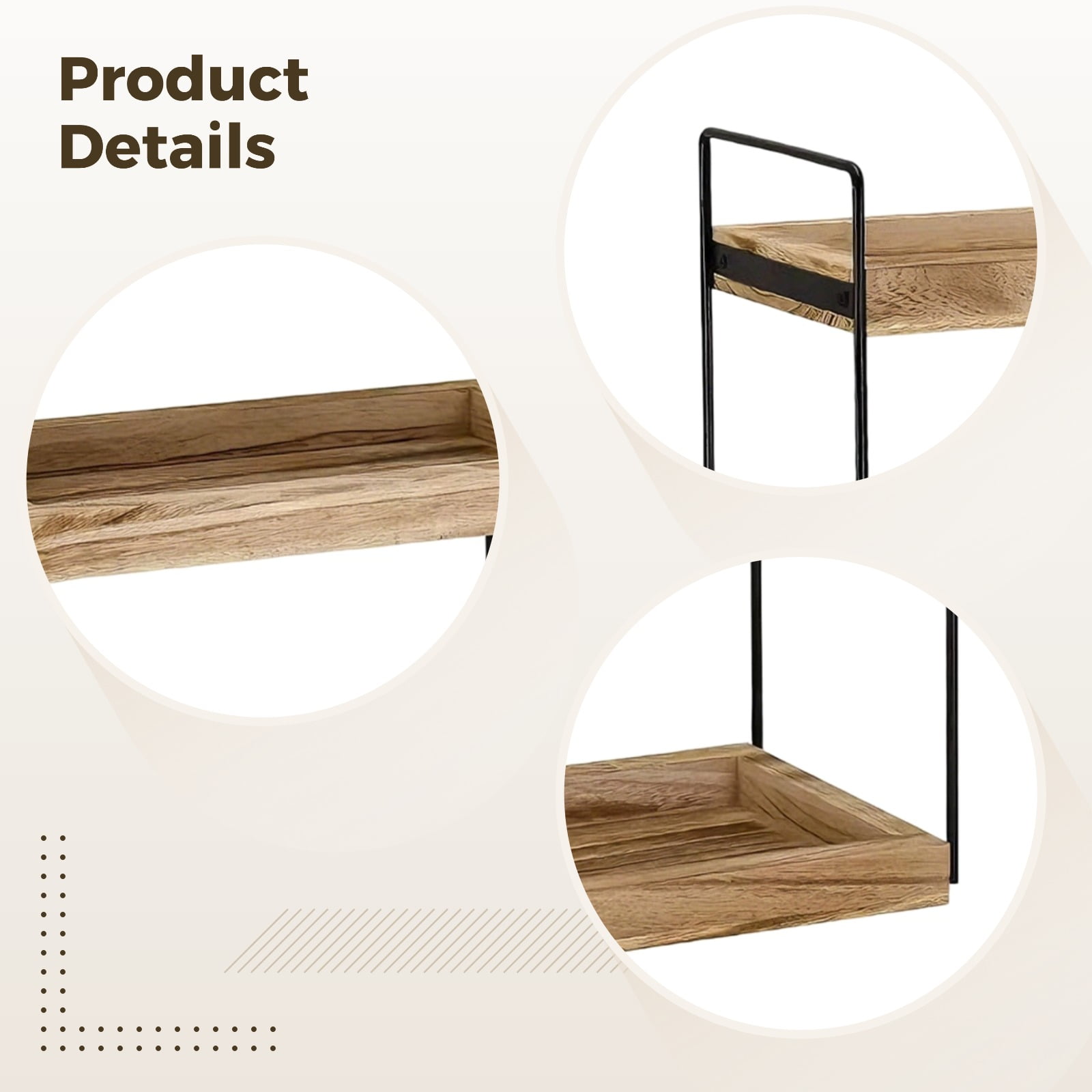 3-Tier Wood & Metal Shelf, 6.7 x 13 x 17.3 in / 17 x 33 x 44 cm Bathroom Countertop Organizer, Vanity Organizers, Counter Shelf, Makeup Organizers for Bedroom, Bathroom, Kitchen