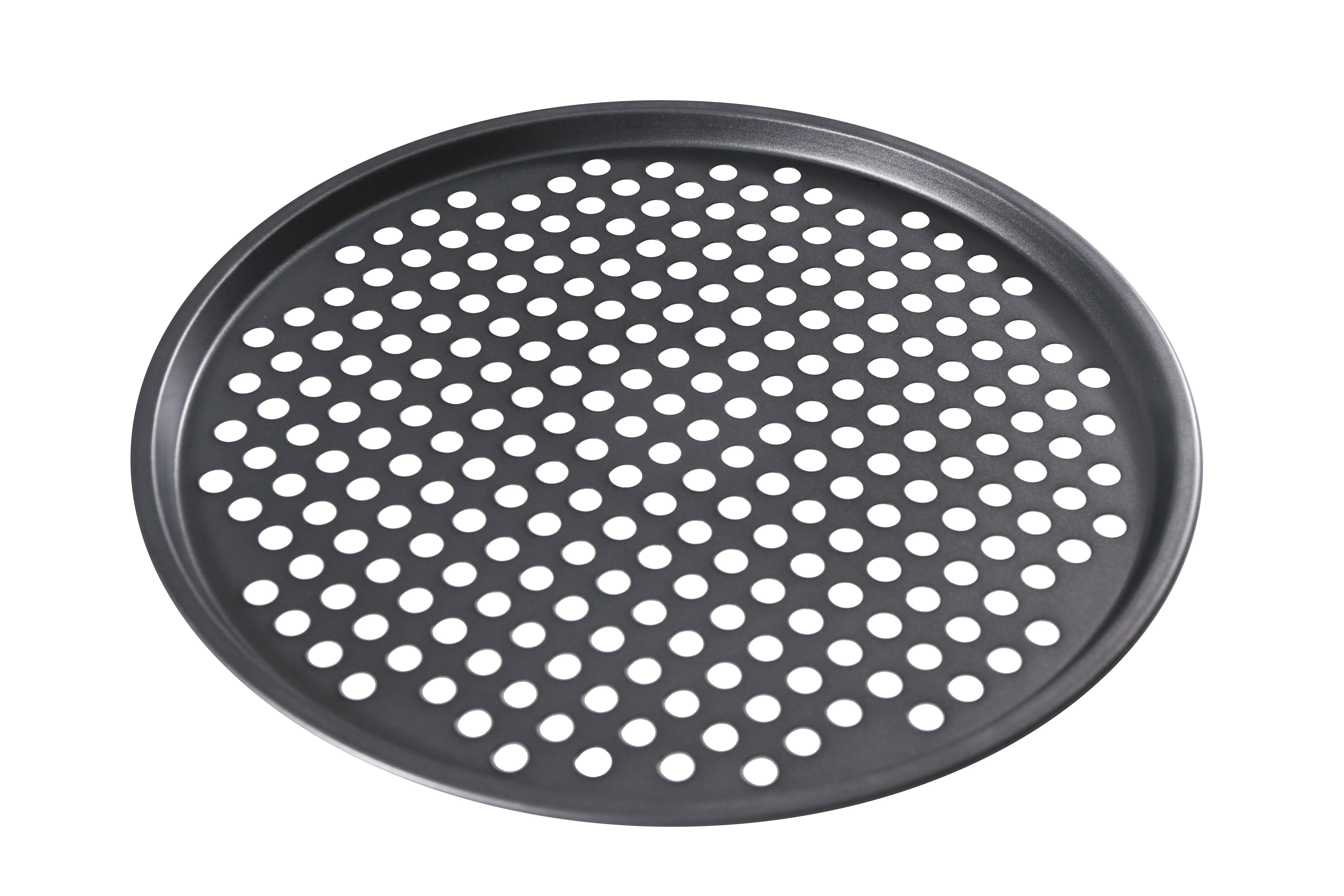 (3 pack) Baker's Secret 12" Round Nonstick Carbon Steel Pizza Pan, Gray