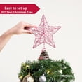 thumbnail image 3 of 10Inch Christmas Tree Topper Star, GoXteam Pink Christmas Ornaments Treetop, LED Light Up Tree Toppers Christmas Tree Decoration, Glittered Metal Christmas Star for Christma Tree Ornament Decor, 3 of 7